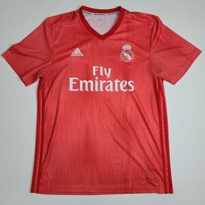 Adidas Real Madrid Fly Emirates Parley Red‎ Soccer Jersey Men's Size Large